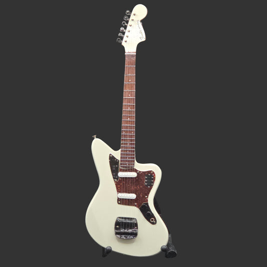 Miniature Guitar - Fender Jaguar White - Model Guitar Inc Stand