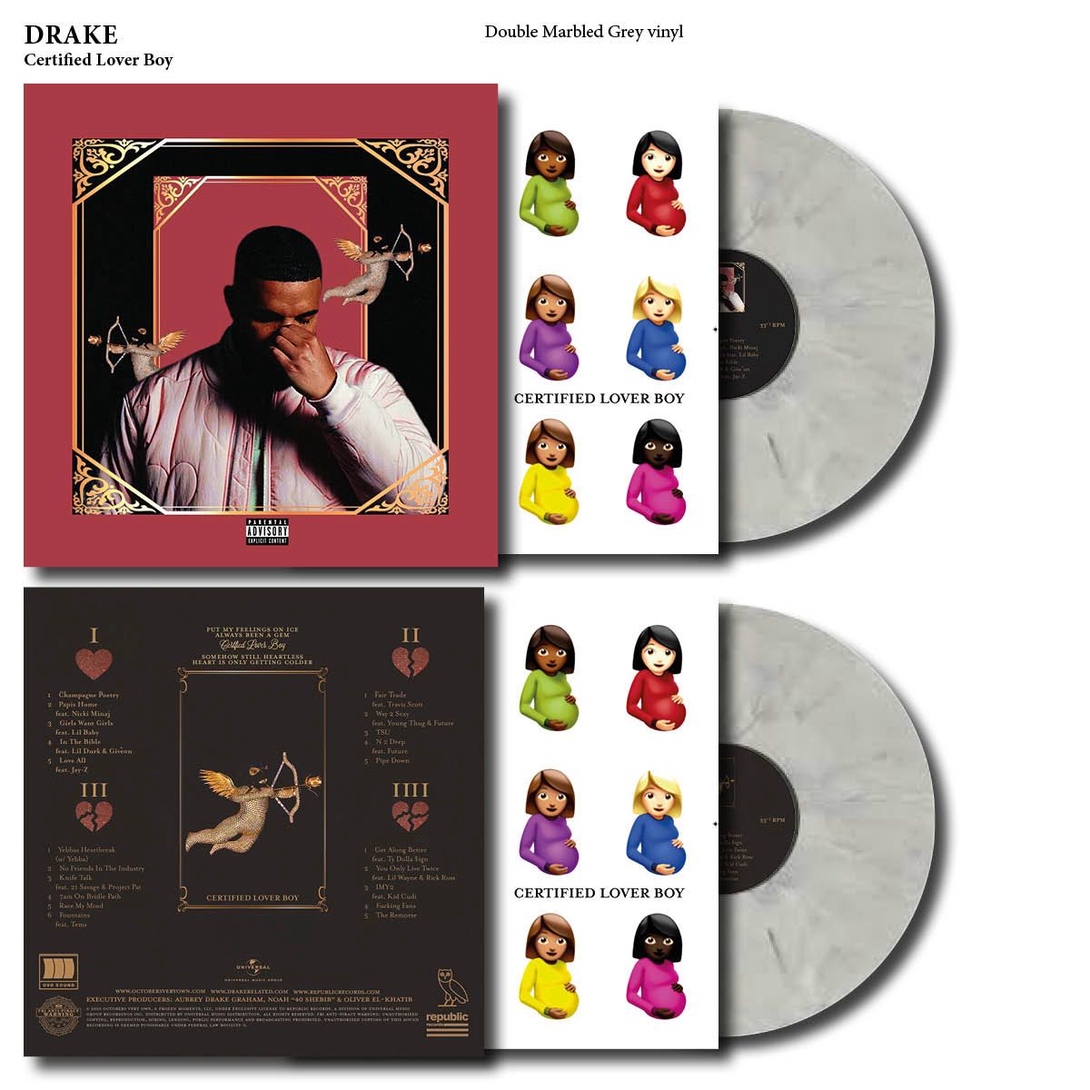 Drake – Certified Lover Boy "2LP COLOURED VINYL RECORD"
