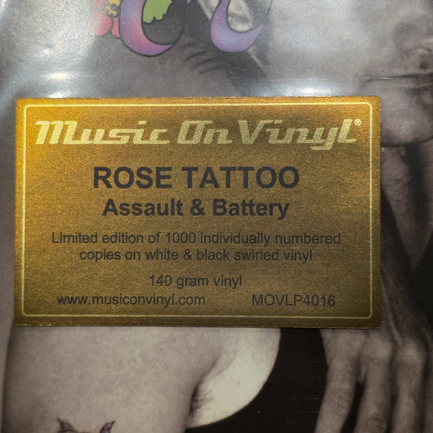 Rose Tattoo - Assault & Battery Vinyl Record LP Limited Ed /1000 Black & White Swirl