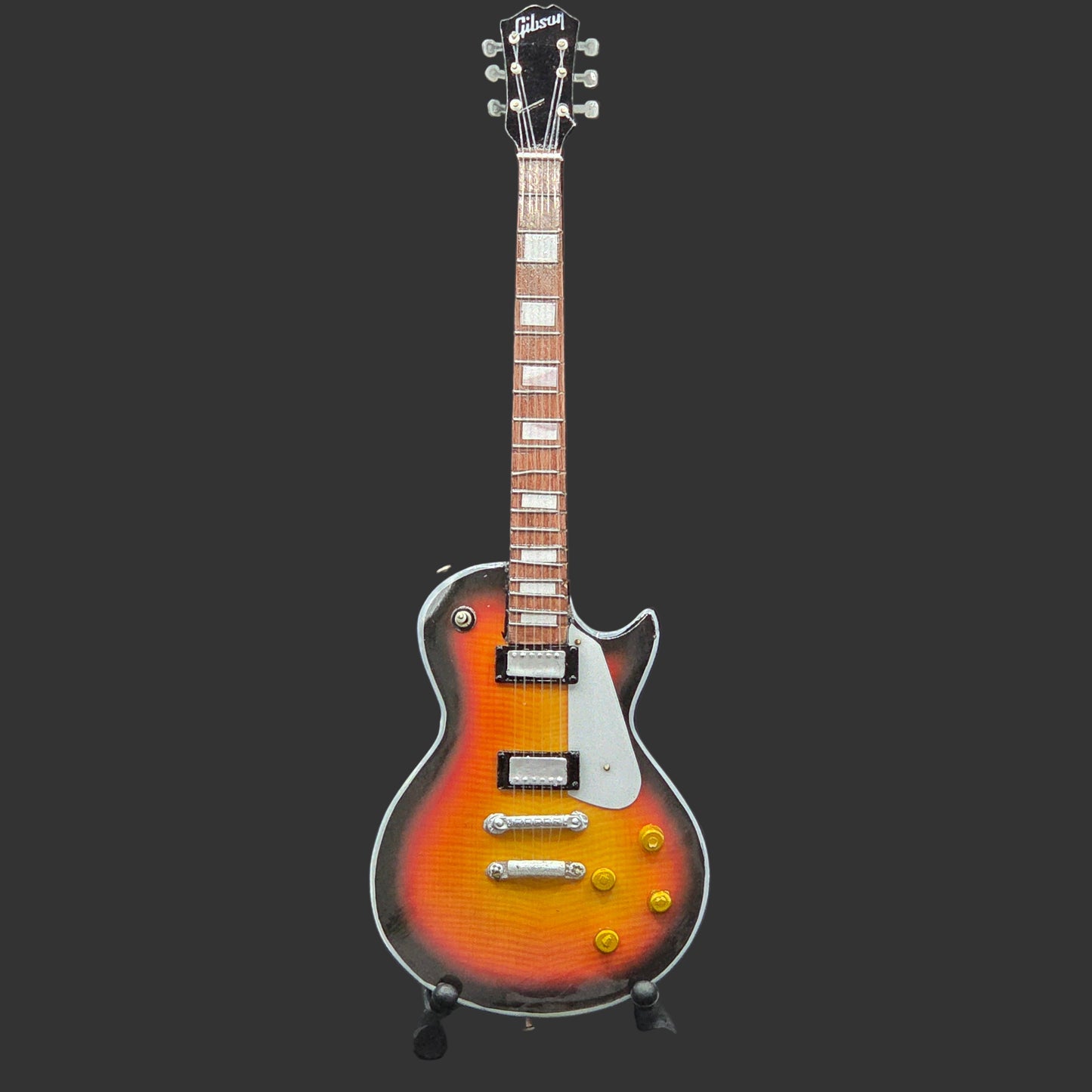 Miniature Guitar - Gibson Les Paul Sunburst - Model Guitar Inc Stand