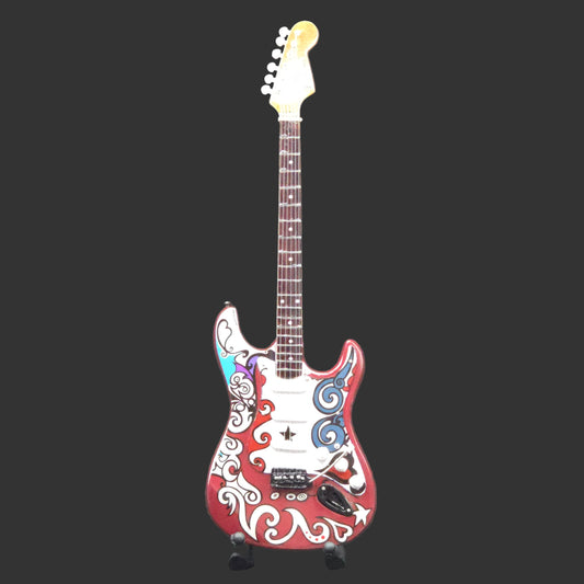 Miniature Guitar - Jimi Hendrix Saville Sgt Pepper Fender Stratocaster- Model Guitar Inc Stand