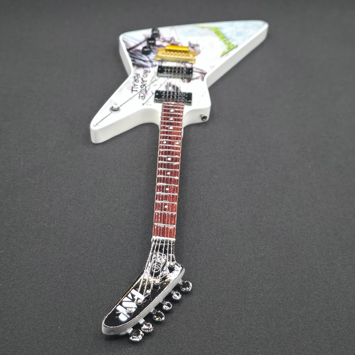 Miniature Guitar - Metallica "And Justice For All" ESP - Model Guitar Inc Stand