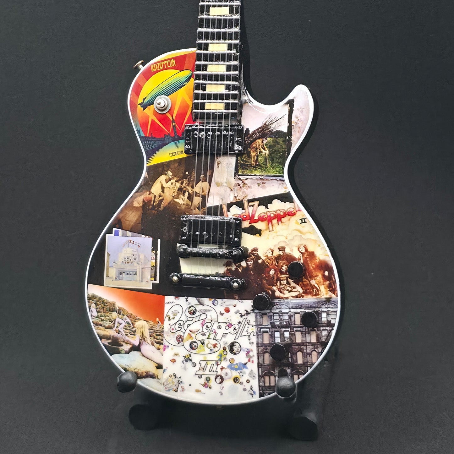Miniature Guitar - Led Zeppelin Album Covers Les Paul - Model Guitar Inc Stand