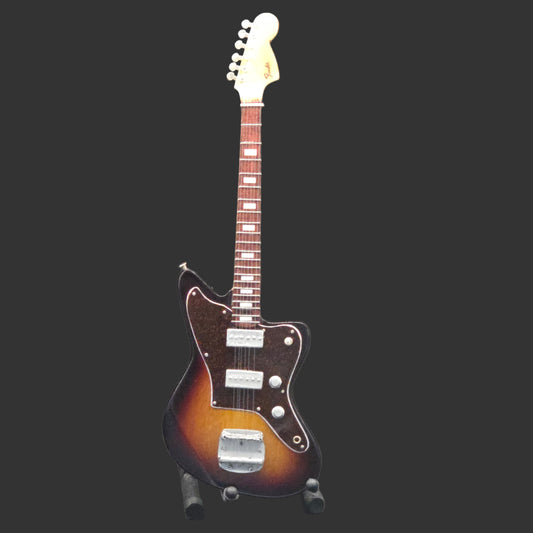 Miniature Guitar - Fender Jazzmaster Sunburst  - Model Guitar Inc Stand