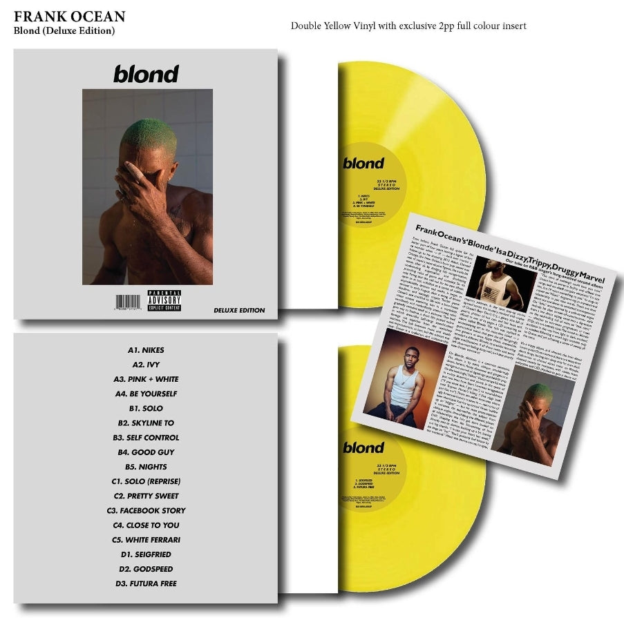 Frank Ocean - Blond/Blonde Vinyl Record 2LP Yellow Coloured Deluxe Edition