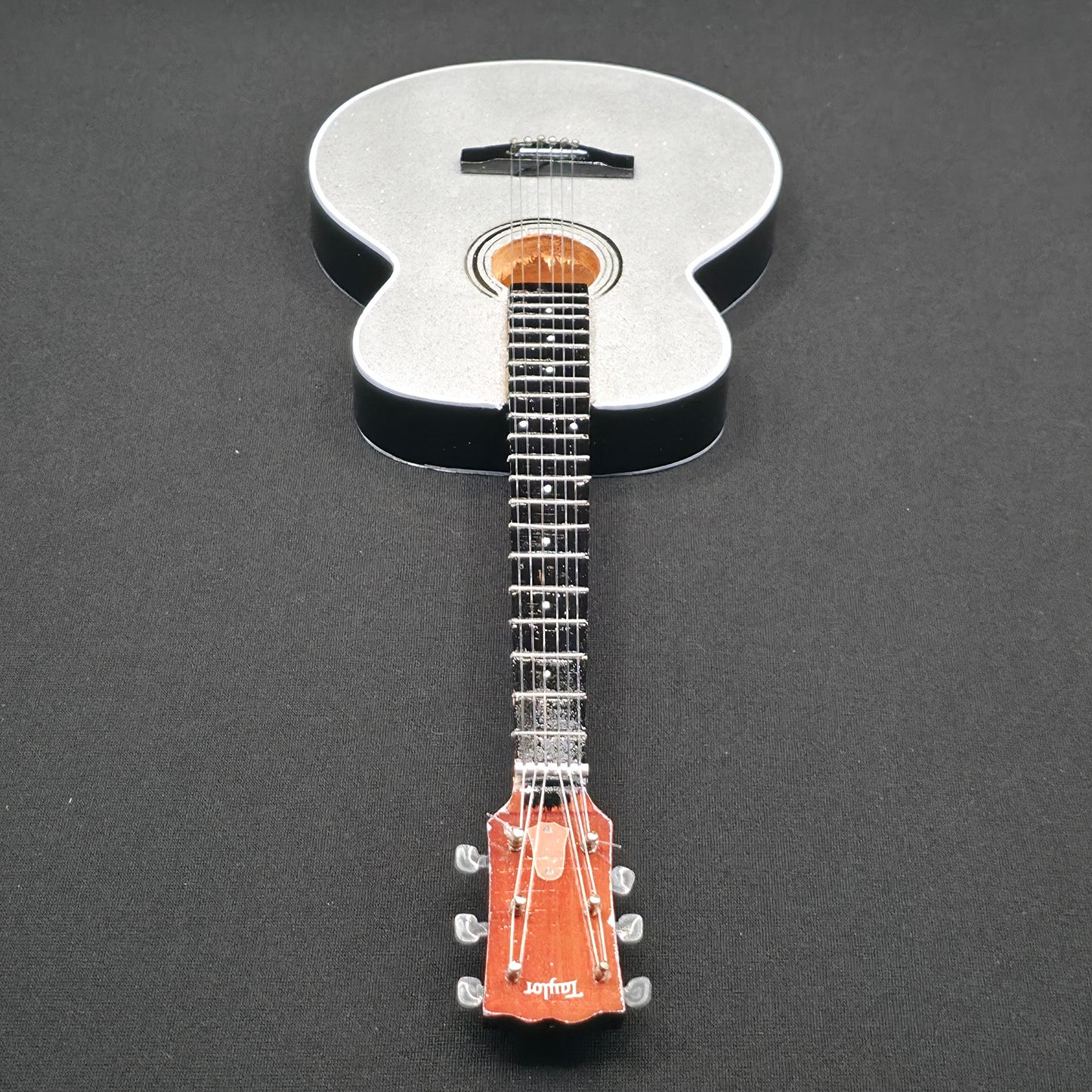 Miniature Guitar - Taylor Swift Eras Tour Fearless Silver Sparkle - Model Guitar Inc Stand