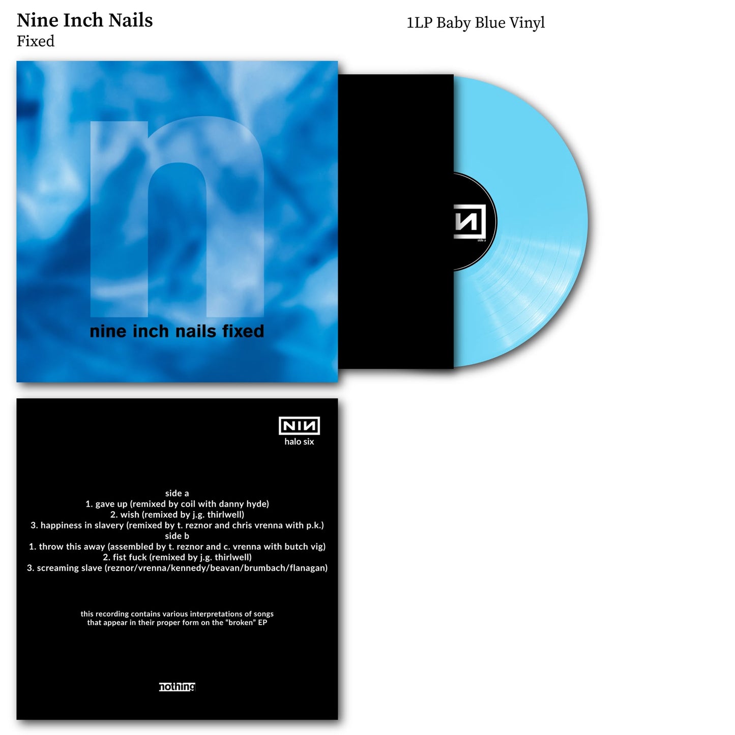 Nine Inch Nails – Fixed "COLOURED VINYL RECORD"