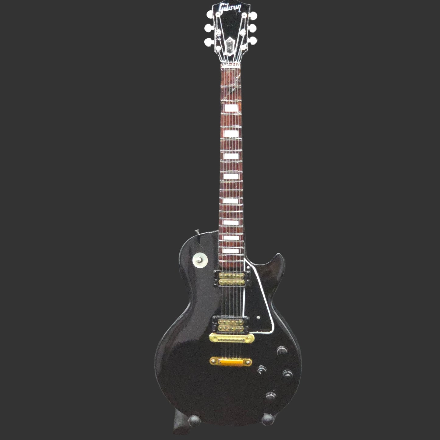 Miniature Guitar - Black Gibson Les Paul - Model Guitar Inc Stand