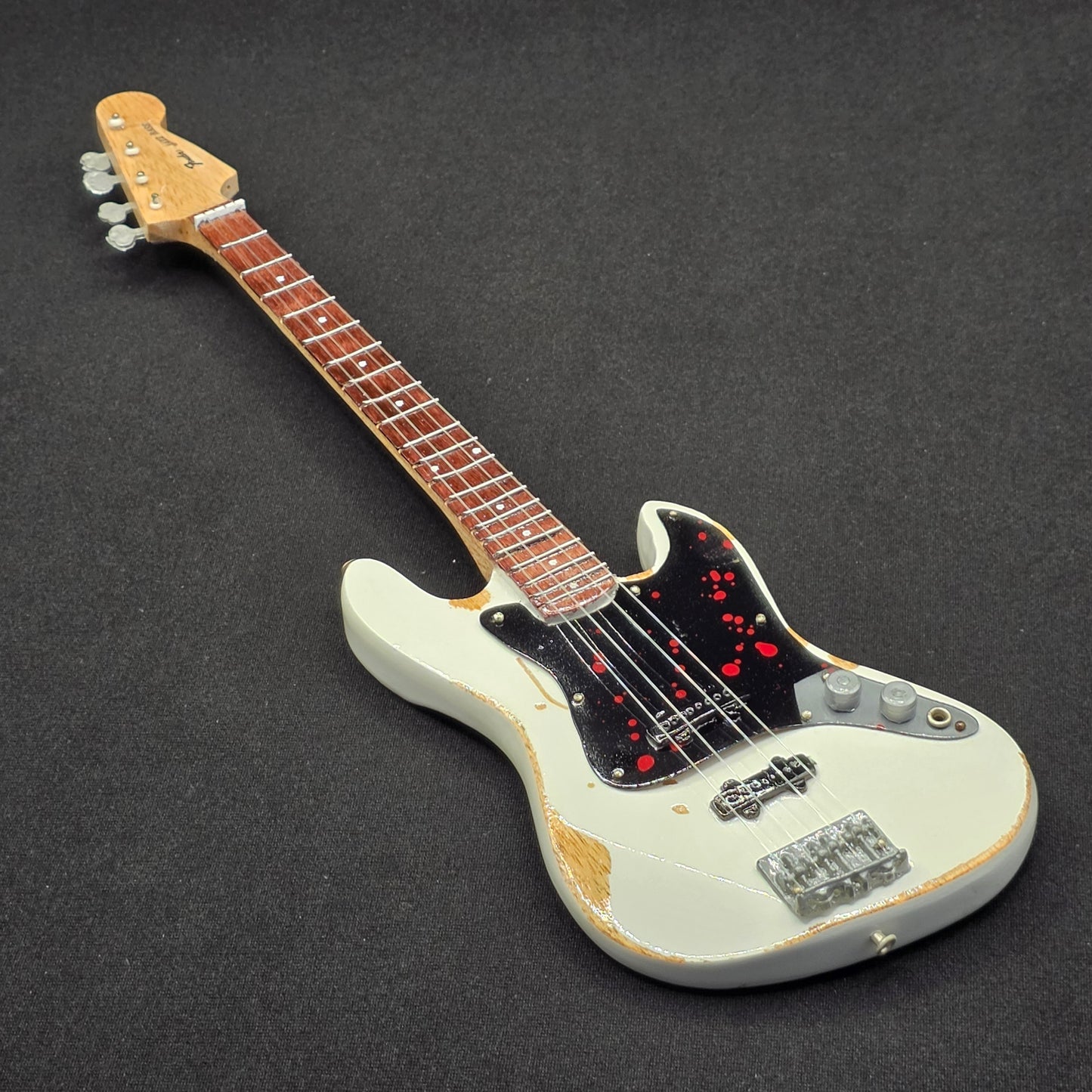 Miniature Guitar - Flea Red Hot Chili Peppers RHCP Fender Jazz Bass - Model Guitar Inc Stand