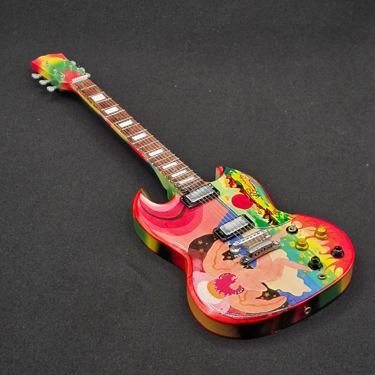 Miniature Guitar - Eric Clapton The Fool SG Gibson - Model Guitar Inc Stand