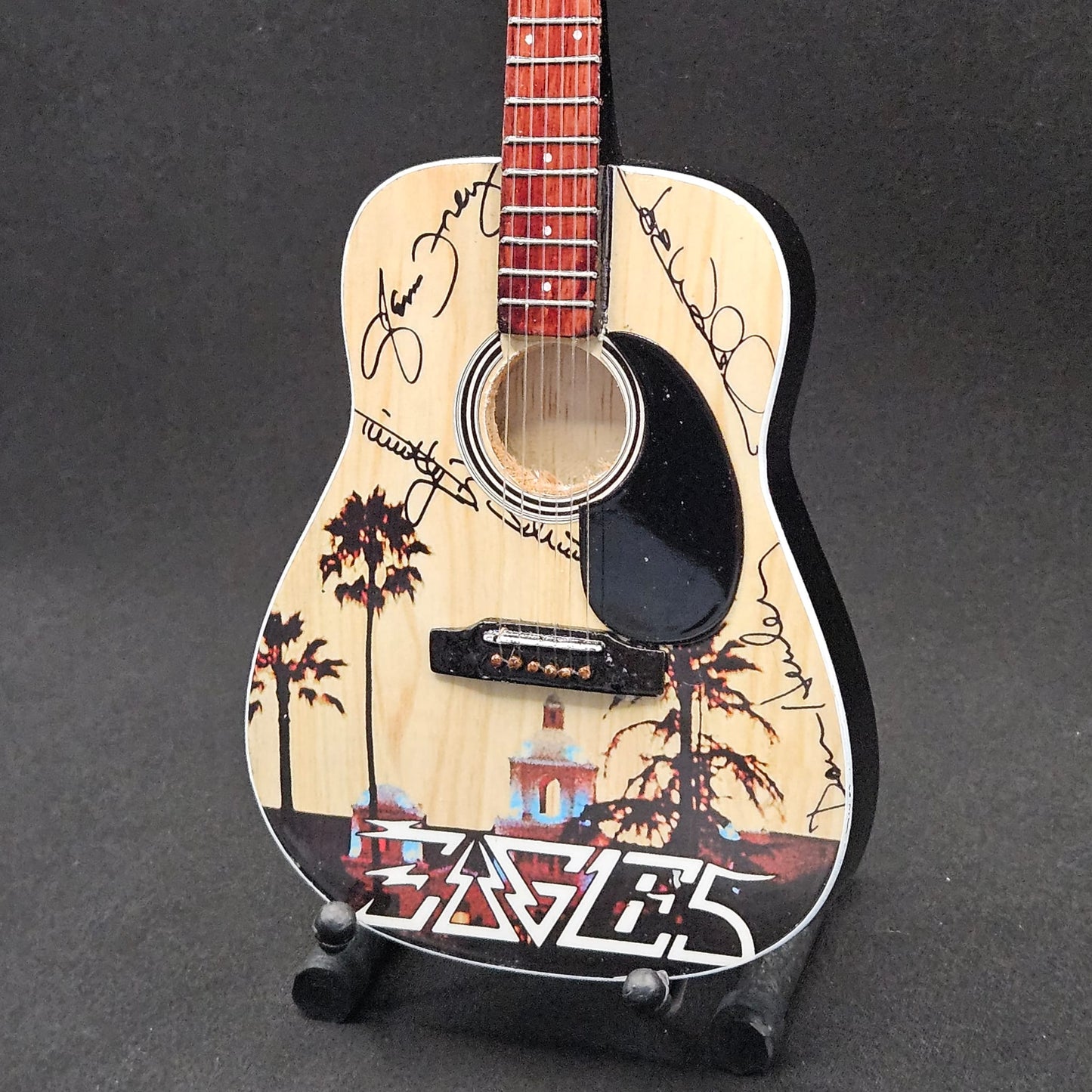 Miniature Guitar - The Eagles  Hotel California Gibson Acoustic - Model Guitar Inc Stand
