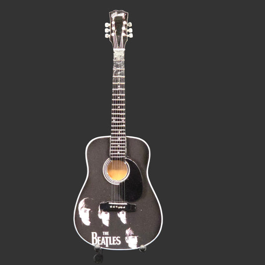 Miniature Guitar - The Beatles Black Acoustic Gibson  - Model Guitar Inc Stand
