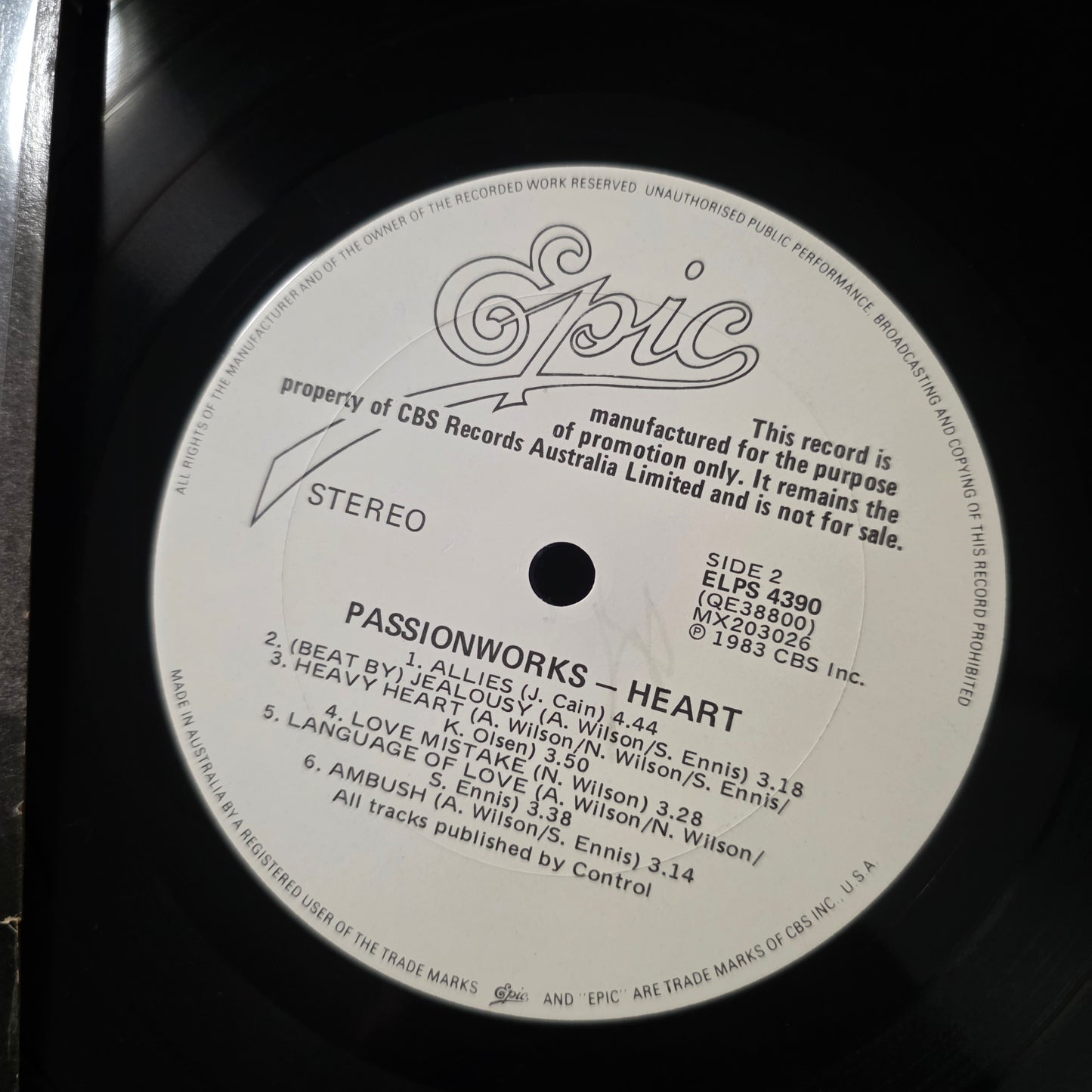 Heart - Passionworks (LP, Album) Vinyl Record / LP