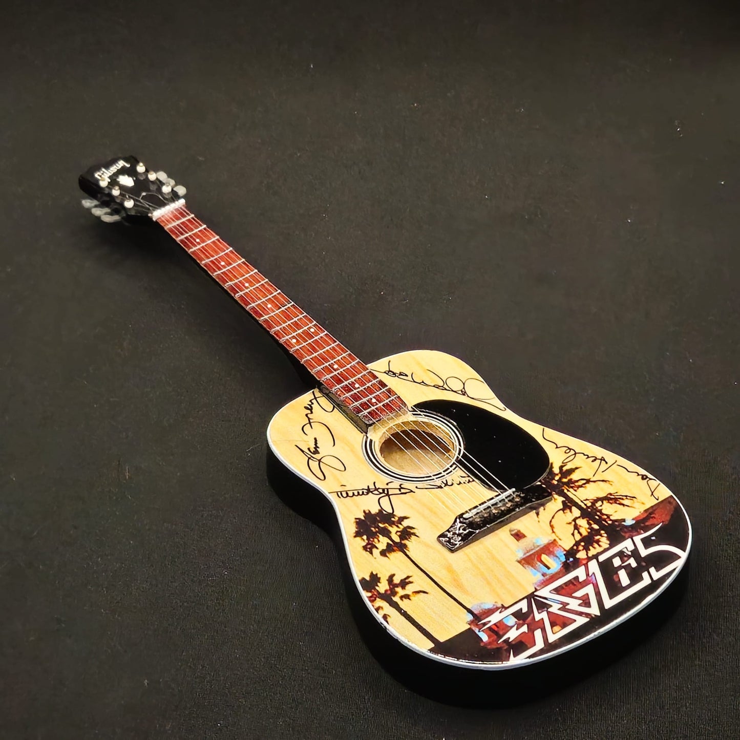 Miniature Guitar - The Eagles  Hotel California Gibson Acoustic - Model Guitar Inc Stand