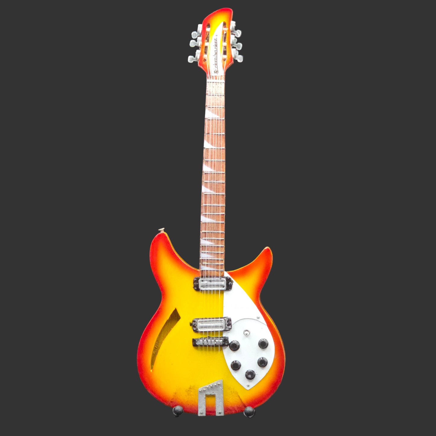 Miniature Guitar -  The Beatles George Harrison 12 String Rickenbacker - Model Guitar Inc Stand