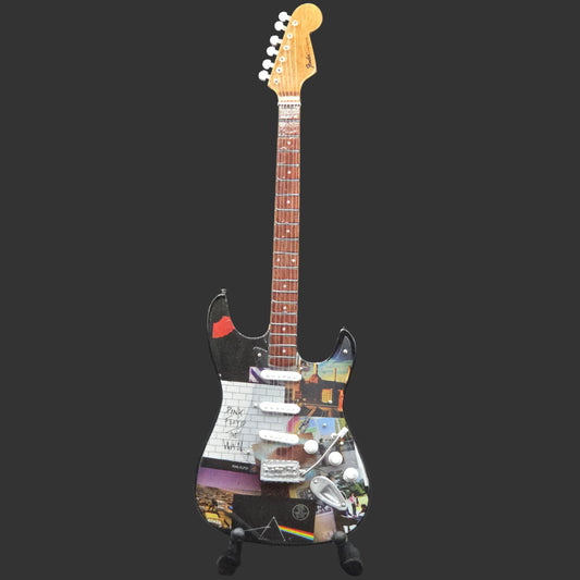Miniature Guitar - Pink Floyd Album Covers - Model Guitar Inc Stand