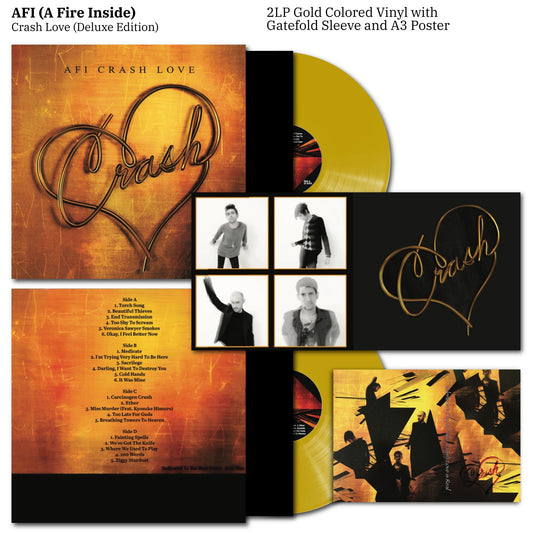 AFI - Crash Love ( Deluxe Edition ) Vinyl Record 2LP Gold Coloured  a fire inside