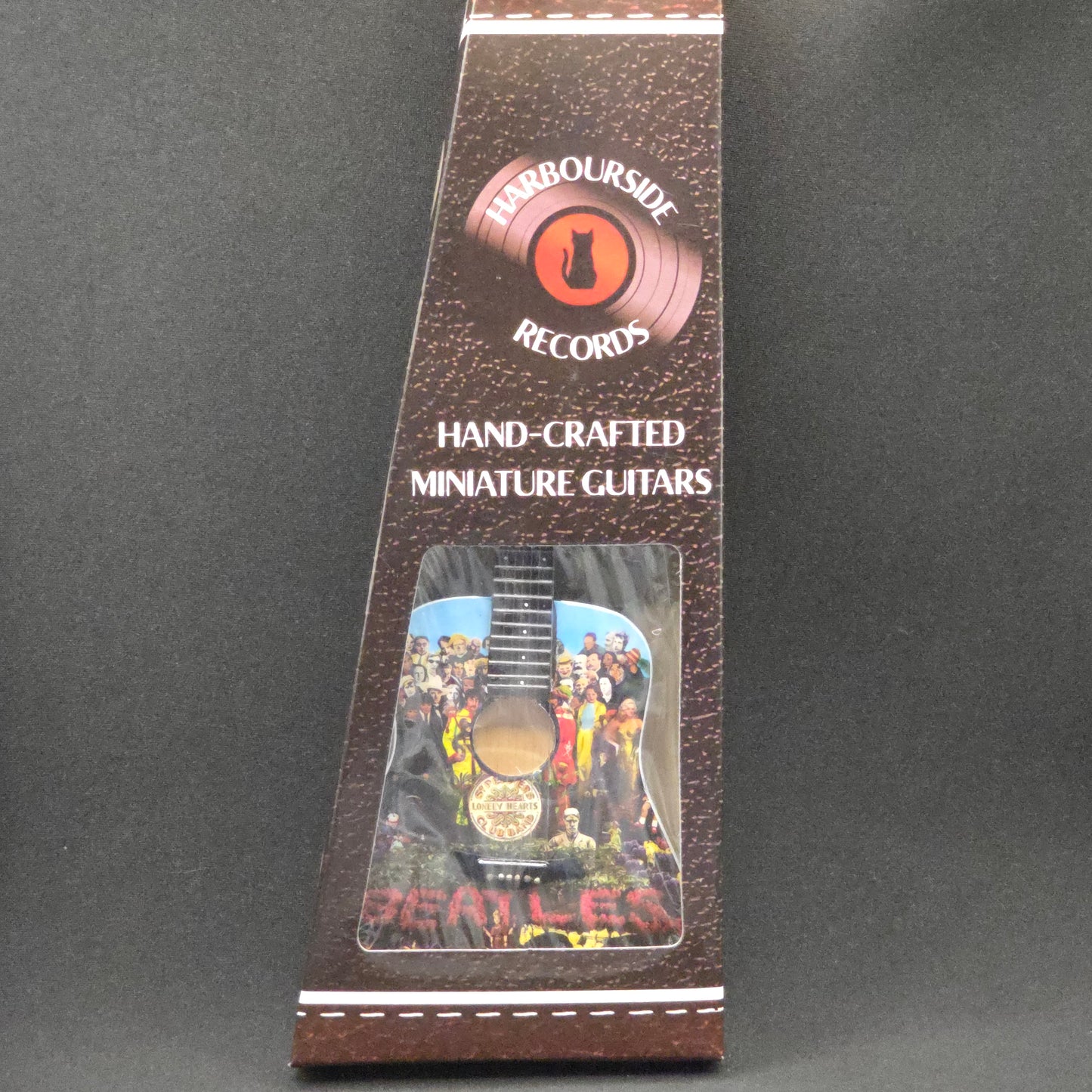 Miniature Guitar - The Beatles Sgt Peppers Acoustic - Model Guitar Inc Stand