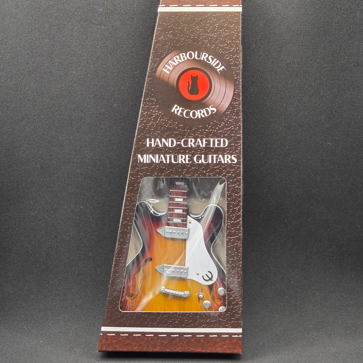 Miniature Guitar - The Beatles John Lennon Epiphone Casino Sunburst - Model Guitar Inc Stand