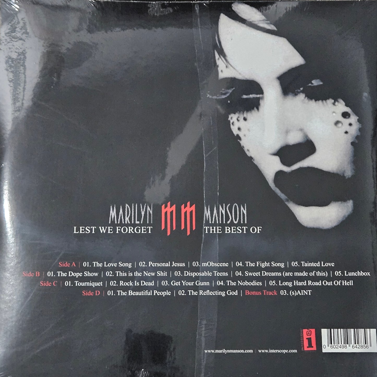 Marilyn Manson ‎– Lest We Forget - The Best Of "2LP COLOURED VINYL RECORD"