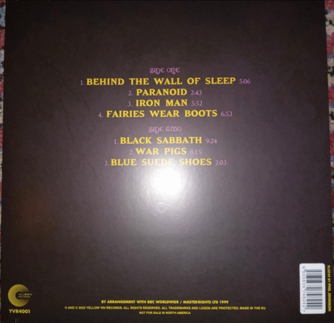 BLACK SABBATH - THE SUNDAY SHOW LIVE 1970 BBC SUNDAY VINYL RECORD YELLOW