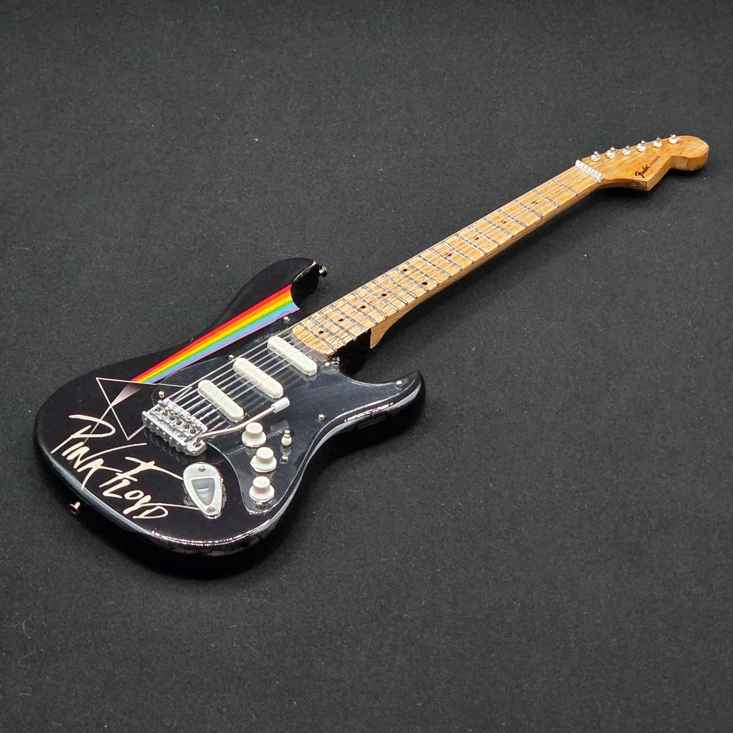 Miniature Guitar - Pink Floyd Dark Side Of The Moon Fender Stratocaster - Model Guitar Inc Stand