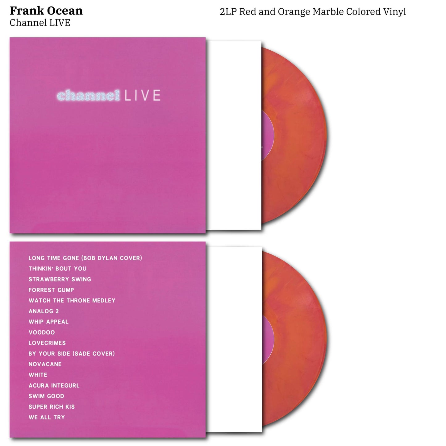FRANK OCEAN CHANNEL LIVE VINYL RECORD 2LP COLOURED RARE "channel live"