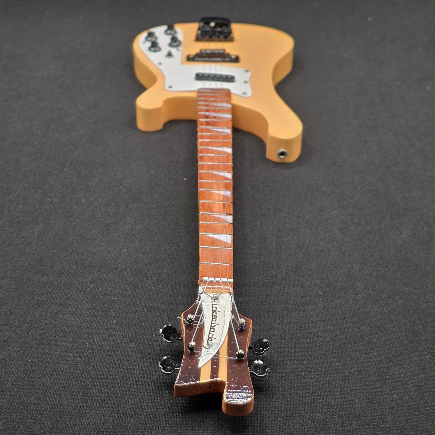 Miniature Guitar - Rickenbacker Bass Natural - Model Guitar Inc Stand